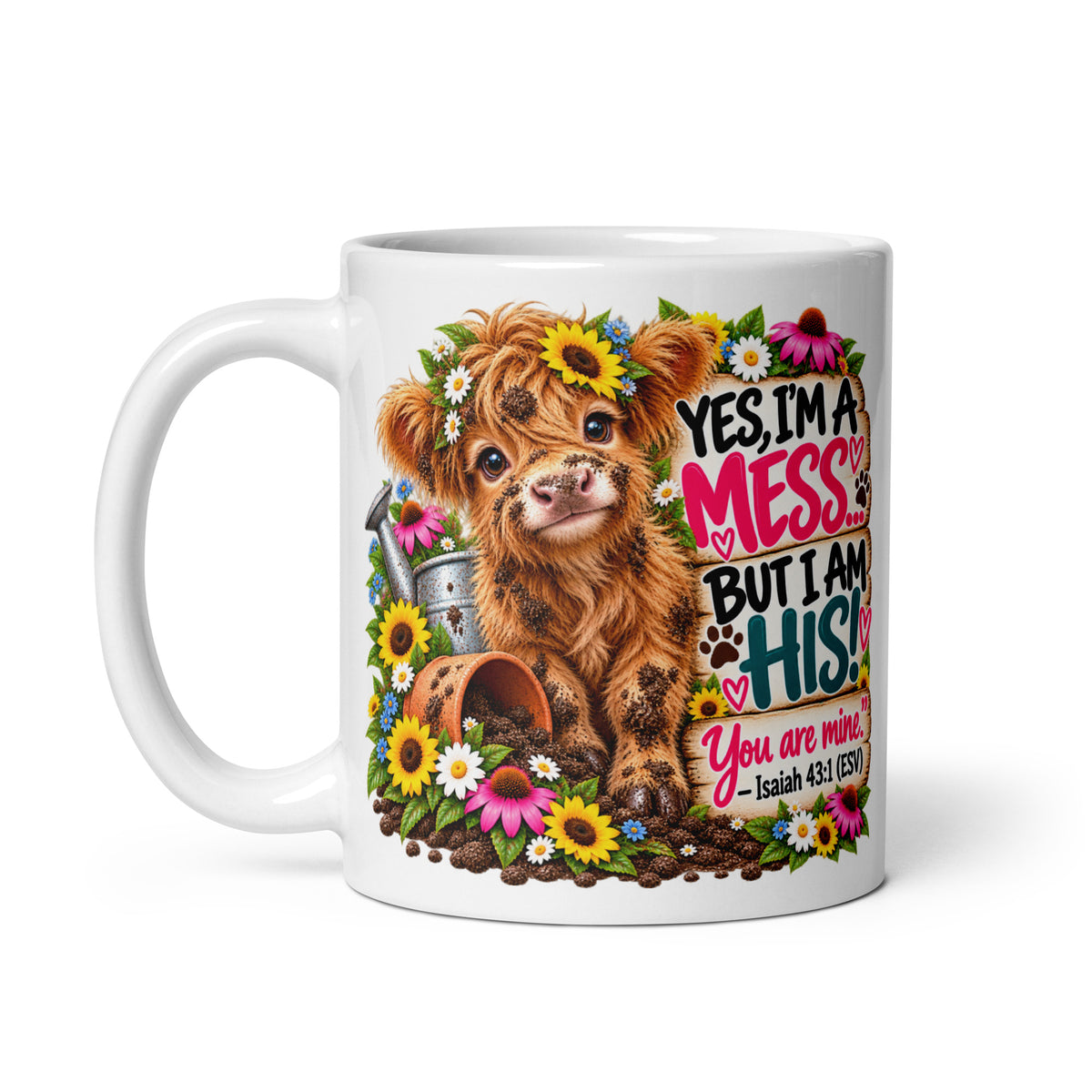 Yes, I'm a Mess  Highland Cow Glossy Mug