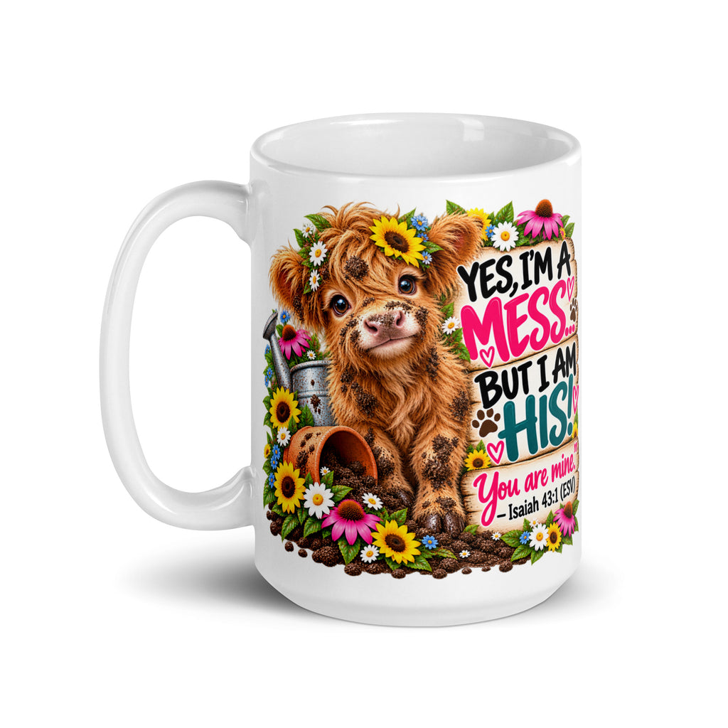 Yes, I'm a Mess  Highland Cow Glossy Mug