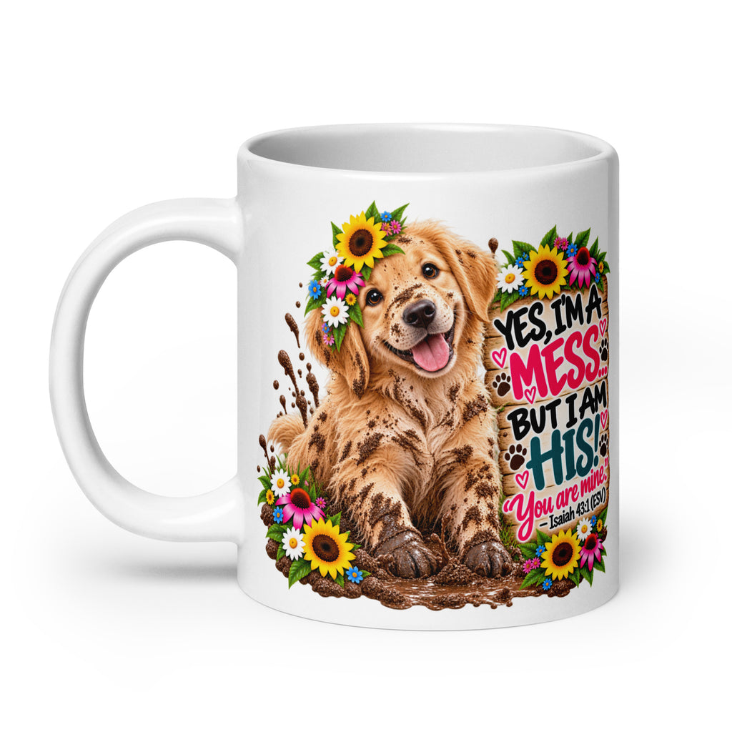 Yes, I'm a Mess Golden Retriever Glossy Mug