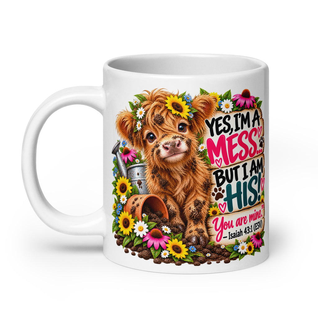 Yes, I'm a Mess  Highland Cow Glossy Mug